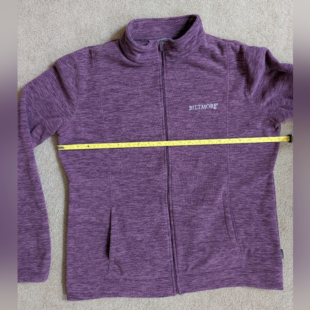 Landway Full Zip Fleece Jacket Marled Plum Midweight XL - Picture 2 of 8
